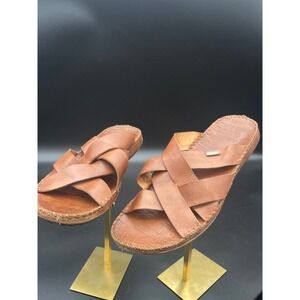 Pikolinos Tarifa Leather Slide Sandals Brown Criss Cross Men's EU 44 US 11